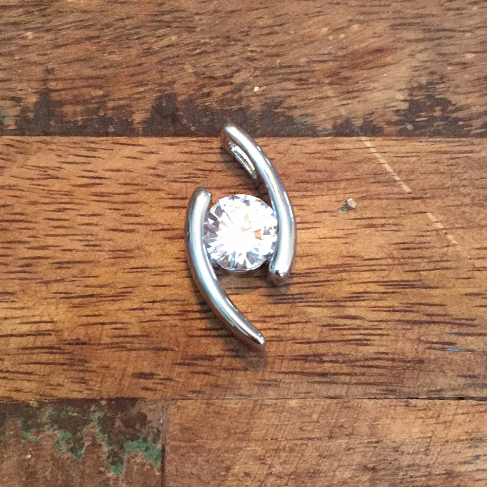 Silver CZ Charm